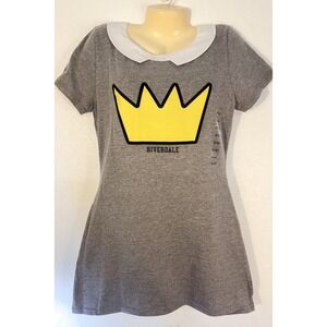 Riverdale Dress NWT Junior M/L Jughead Jones Crown Peter Pan Collar Grey